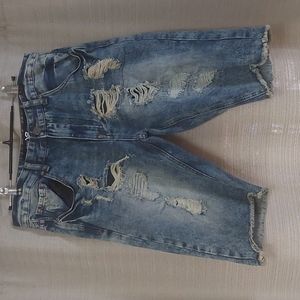 Men jean distressed shorts size 32